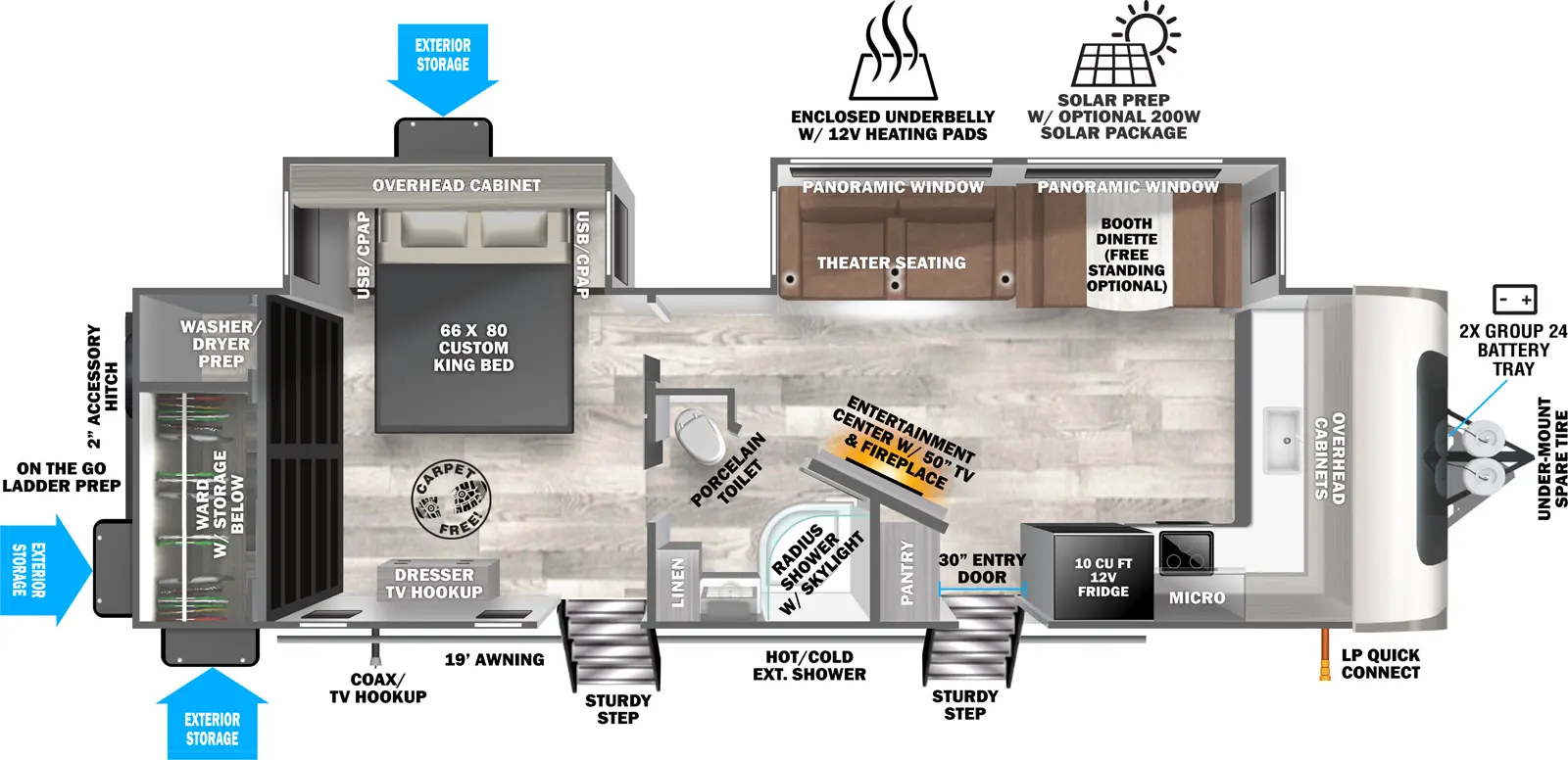 Hemisphere Travel Trailers 270FKS Floorplan